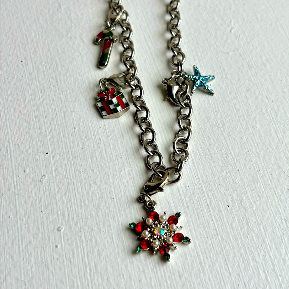 Silver Christmas Charm Necklace